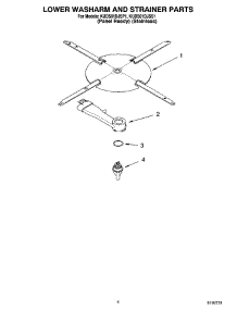 04 - Lower Washarm And Strainer Parts parts for Kitchenaid Dishwasher KUDS01DJSP1 from AppliancePartsPros.com