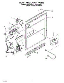 03 - Door And Latch Parts parts for Kitchenaid Dishwasher KUDS01DJSS1 from AppliancePartsPros.com