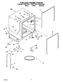 07 - Tub And Frame Parts parts for Kitchenaid Dishwasher KUDI01FKWH1 from AppliancePartsPros.com