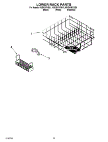 11 - Lower Rack Parts parts for Kitchenaid Dishwasher KUDI01FKBL1 from AppliancePartsPros.com