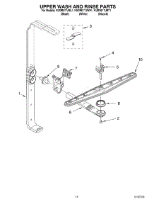11 - Upper Wash And Rinse Parts parts for Kitchenaid Dishwasher KUDR01TJBT1 from AppliancePartsPros.com