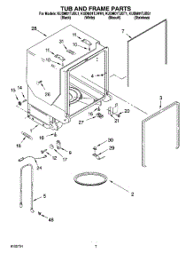07 - Tub And Frame Parts parts for Kitchenaid Dishwasher KUDM01TJBT1 from AppliancePartsPros.com