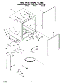 07 - Tub And Frame Parts parts for Kitchenaid Dishwasher KUDR01TJWH1 from AppliancePartsPros.com