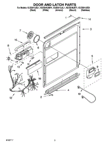 03 - Door And Latch Parts parts for Kitchenaid Dishwasher KUDS01IJBT1 from AppliancePartsPros.com