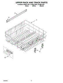 09 - Upper Rack And Track Parts parts for Kitchenaid Dishwasher KUDI01TJBT1 from AppliancePartsPros.com