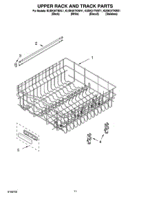 09 - Upper Rack And Track Parts parts for Kitchenaid Dishwasher KUDK01TKBS1 from AppliancePartsPros.com