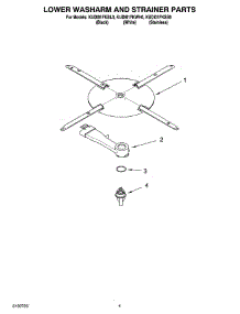 04 - Lower Washarm And Strainer Parts parts for Kitchenaid Dishwasher KUDI01FKWH0 from AppliancePartsPros.com