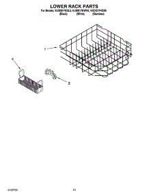 11 - Lower Rack Parts parts for Kitchenaid Dishwasher KUDI01FKWH0 from AppliancePartsPros.com
