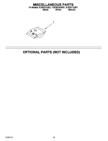 12 - Miscellaneous Parts Optional Parts (Not Included) parts for Kitchenaid Dishwasher KUDS01DJWH1 from AppliancePartsPros.com