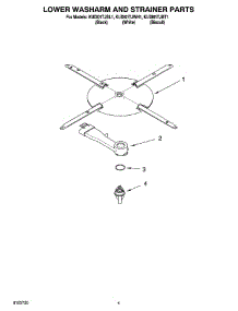 04 - Lower Washarm And Strainer Parts parts for Kitchenaid Dishwasher KUDI01TJWH1 from AppliancePartsPros.com