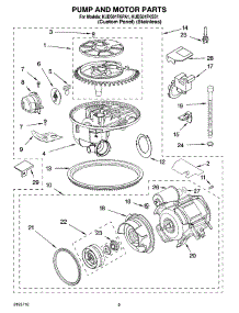 08 - Pump And Motor Parts parts for Kitchenaid Dishwasher KUDS01FKPA1 from AppliancePartsPros.com