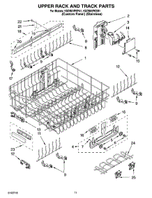 09 - Upper Rack And Track Parts parts for Kitchenaid Dishwasher KUDS01FKSS1 from AppliancePartsPros.com