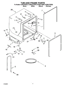 07 - Tub And Frame Parts parts for Kitchenaid Dishwasher KUDK01TKBL0 from AppliancePartsPros.com