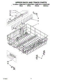 09 - Upper Rack And Track Parts parts for Kitchenaid Dishwasher KUDM01FKWH0 from AppliancePartsPros.com