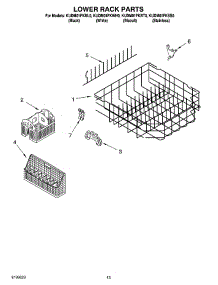 10 - Lower Rack Parts parts for Kitchenaid Dishwasher KUDM01FKBL0 from AppliancePartsPros.com
