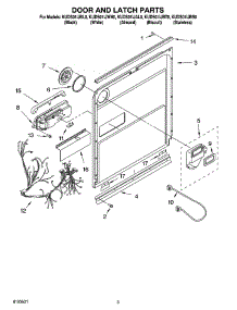 03 - Door And Latch Parts parts for Kitchenaid Dishwasher KUDS01IJBT0 from AppliancePartsPros.com