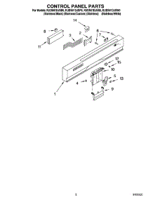 02 - Control Panel Parts parts for Kitchenaid Dishwasher KUDS01DJSP0 from AppliancePartsPros.com
