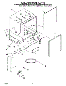 07 - Tub And Frame Parts parts for Kitchenaid Dishwasher KUDS01DJSP0 from AppliancePartsPros.com