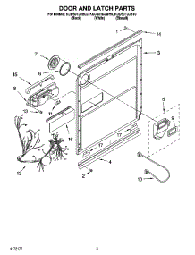 03 - Door And Latch Parts parts for Kitchenaid Dishwasher KUDS01DJWH0 from AppliancePartsPros.com