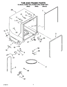 07 - Tub And Frame Parts parts for Kitchenaid Dishwasher KUDR01TJWH0 from AppliancePartsPros.com