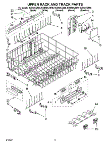 09 - Upper Rack And Track Parts parts for Kitchenaid Dishwasher KUDS01IJBL0 from AppliancePartsPros.com
