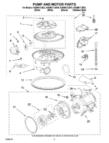 08 - Pump And Motor Parts parts for Kitchenaid Dishwasher KUDM01TJWH0 from AppliancePartsPros.com
