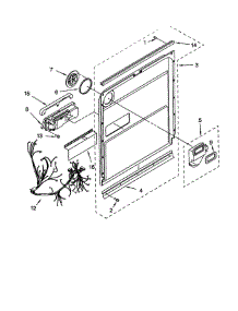 Door And Latch parts for Kitchenaid Dishwasher KUDR01DTBT0 from AppliancePartsPros.com