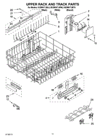 09 - Upper Rack And Track Parts parts for Kitchenaid Dishwasher KUDR01TJBL0 from AppliancePartsPros.com