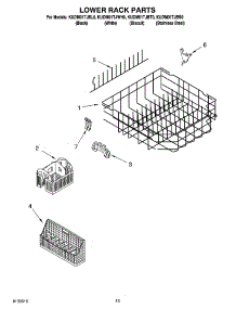 10 - Lower Rack Parts parts for Kitchenaid Dishwasher KUDM01TJBS0 from AppliancePartsPros.com