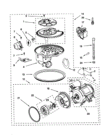 Pump And Motor parts for Kitchenaid Dishwasher KUDR01DTBT0 from AppliancePartsPros.com