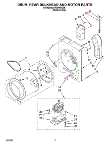 02 - Drum, Rear Bulkhead And Motor Parts parts for Kitchenaid Dryer KHGV01RSS0 from AppliancePartsPros.com