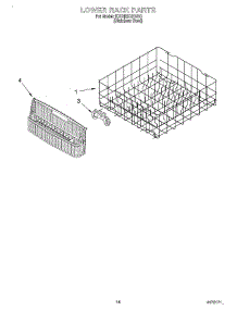 11 - Lower Rack parts for Kitchenaid Dishwasher KUDI25CHBS0 from AppliancePartsPros.com