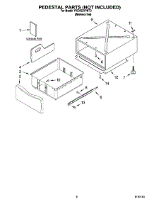 05 - Pedestal Parts (Not Included) parts for Whirlpool Dryer YKEHS01PMT0 from AppliancePartsPros.com