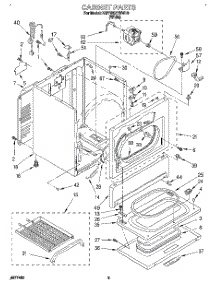 02 - Cabinet parts for Kitchenaid Dryer KGYW977BWH0 from AppliancePartsPros.com
