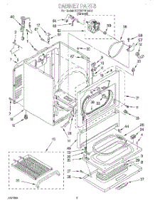 02 - Cabinet parts for Kitchenaid Dryer KGYW778BAL2 from AppliancePartsPros.com