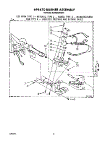 05 - 694670 Burner Assembly parts for Kitchenaid Dryer KGYE860WWH1 from AppliancePartsPros.com