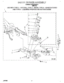 04 - 3401771 Burner Assembly parts for Kitchenaid Dryer KGYE678BAL0 from AppliancePartsPros.com