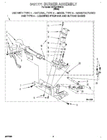 03 - 3401771 Burner Assembly parts for Kitchenaid Dryer KGYL517BWH2 from AppliancePartsPros.com