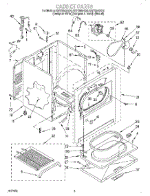 02 - Cabinet parts for Kitchenaid Dryer KGYS850GQ0 from AppliancePartsPros.com
