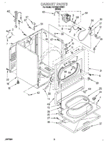 02 - Cabinet parts for Kitchenaid Dryer KGYE677BWH1 from AppliancePartsPros.com
