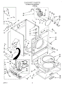 02 - Cabinet parts for Kitchenaid Dryer KGYL507WWH0 from AppliancePartsPros.com