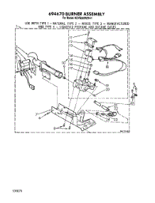 05 - 694670 Burner Assembly parts for Kitchenaid Dryer KGYE660WWH1 from AppliancePartsPros.com