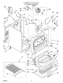 02 - Cabinet parts for Kitchenaid Dryer KGYW777BWH2 from AppliancePartsPros.com