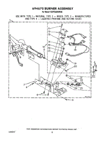 05 - 694670 Burner parts for Kitchenaid Dryer KGYE960WWH0 from AppliancePartsPros.com