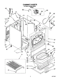 02 - Cabinet parts for Kitchenaid Dryer KGYW777BWH0 from AppliancePartsPros.com