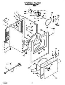 Cabinet parts for Kitchenaid Dryer YKEYE677BW2 from AppliancePartsPros.com