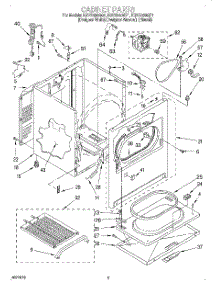 02 - Cabinet parts for Kitchenaid Dryer KGYS850GT1 from AppliancePartsPros.com