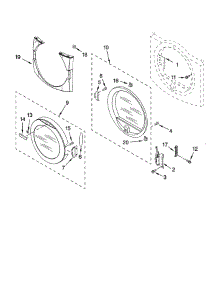 Door parts for Kitchenaid Dryer KEHS02RWH1 from AppliancePartsPros.com