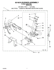 04 - 8318276 Burner Assembly parts for Kitchenaid Dryer KGHS01PMT0 from AppliancePartsPros.com