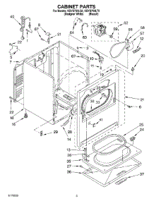 02 - Cabinet parts for Kitchenaid Dryer KGYS750LT0 from AppliancePartsPros.com